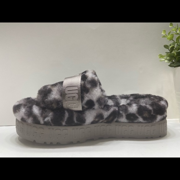 NEW UGG Women’s Fluffita Panther Print Slipper Slides Smokey Gray 6,7,8,9,10 - Picture 12 of 16